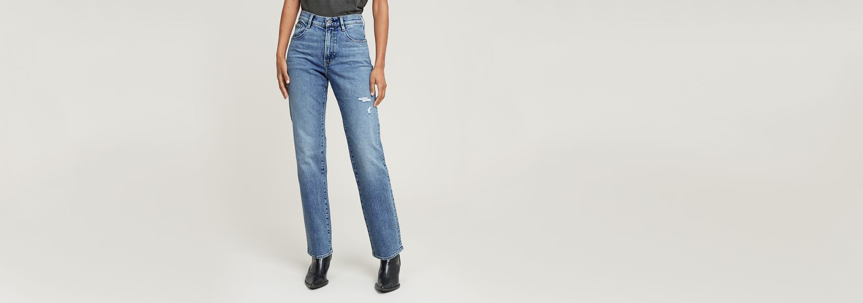 Viktoria High Straight Jeans | ミディアムブルー | G-STAR® JP