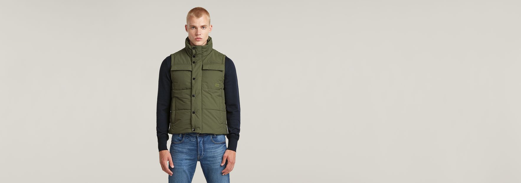 Foundation Padded Vest | Medium blue | G-STAR® US