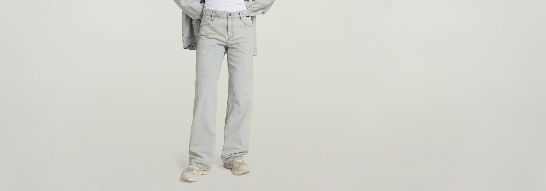 ★ POSZER★ Loose fit denim pants light gray 241LFDPT007 61kBC6BY+QL.jpg