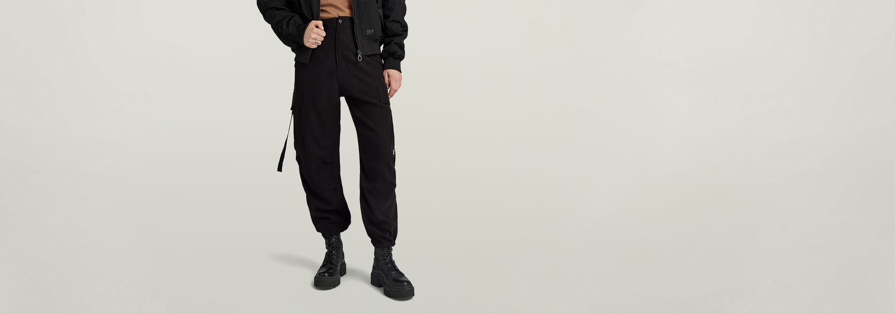 パンツ nuit.drawstring cropped cargo Cargo Cropped Drawcord Pants | Brown | G-STAR® US