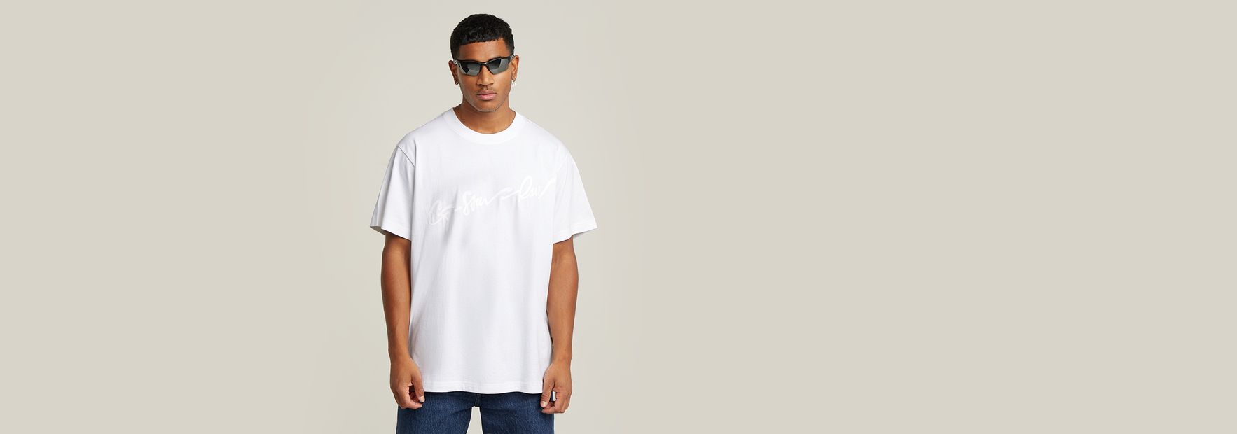 Flock G-Script Loose T-Shirt | White | G-STAR® US