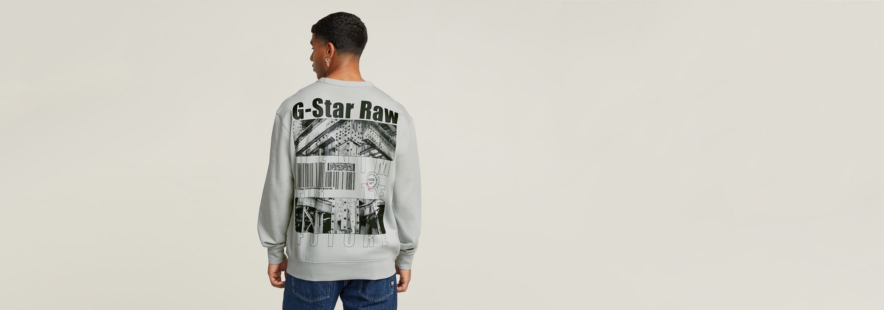 Substance Back Graphic Relaxed Sweater Grey G-STAR® MO