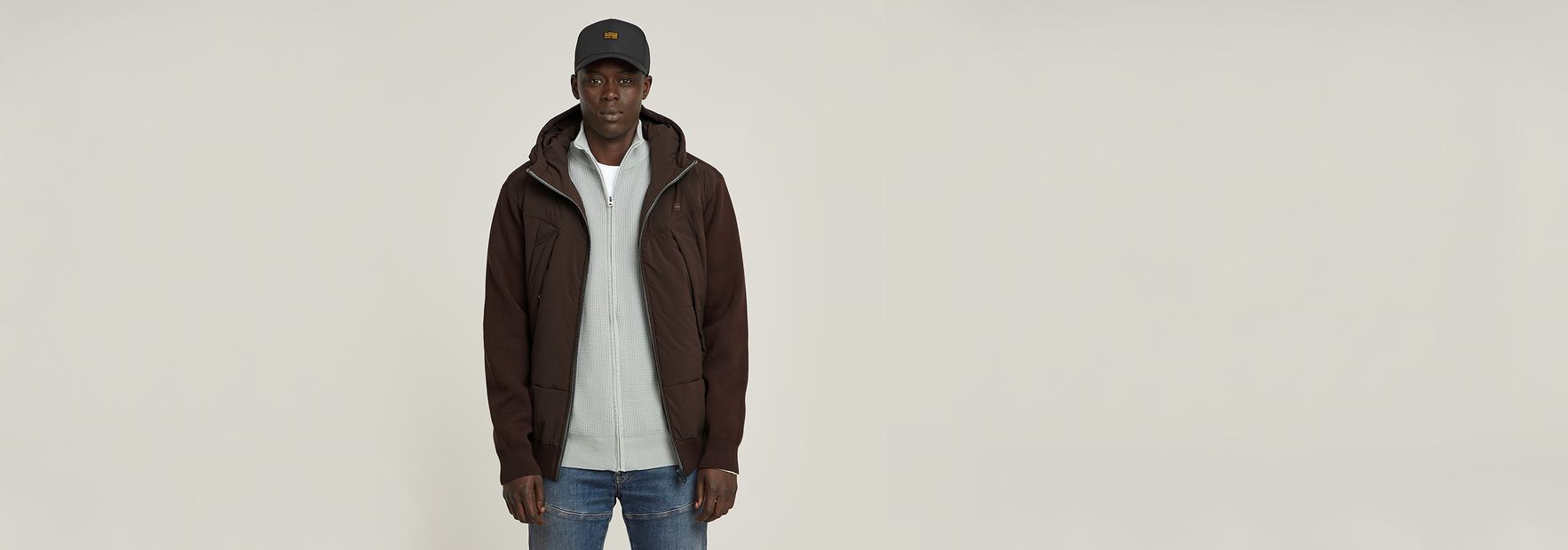 Alfresco Zip Thru Hoodie | Brown | G-STAR® US