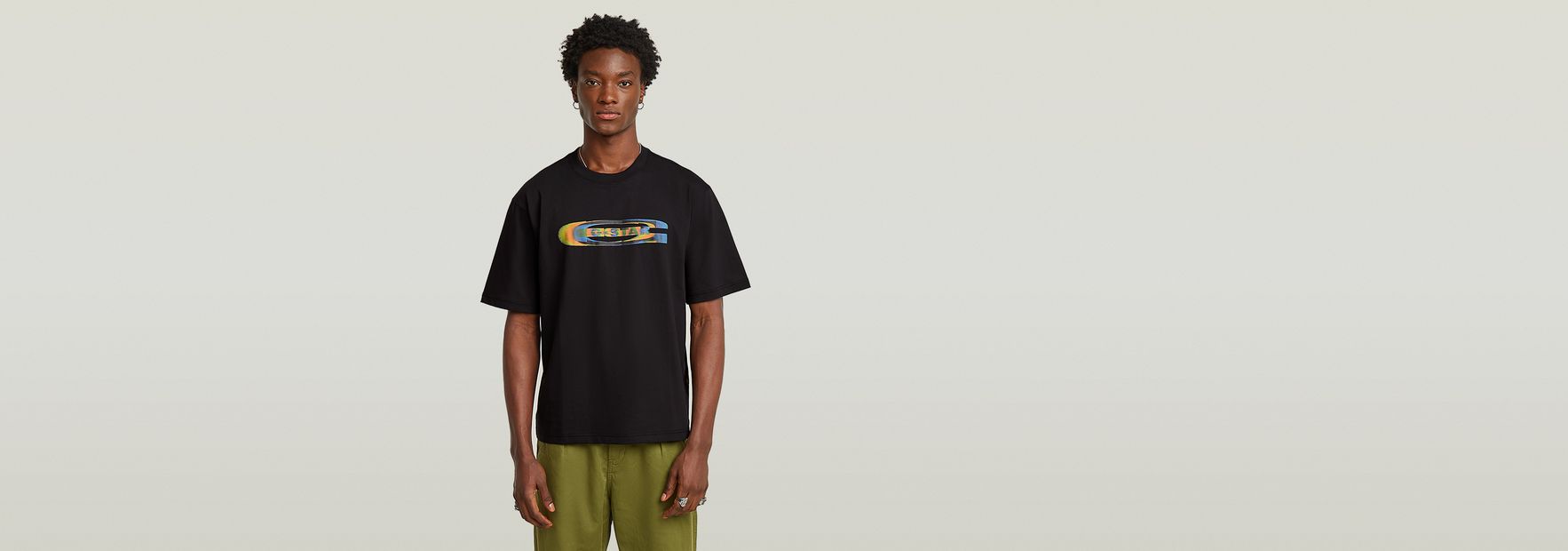 送料込★G-Star★Stacked Old Skool Logo R T Tシャツ Stacked Old Skool Logo T-Shirt | Black | G-STAR® US