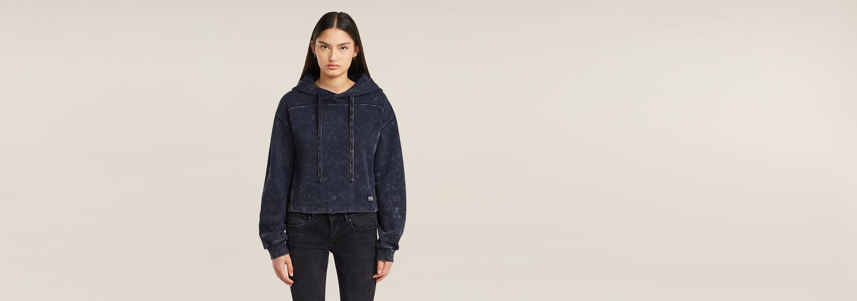 Indigo Loose Hooded Sweater Medium blue G-STAR® ZA