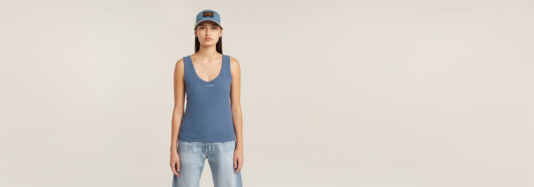 Slim Rib Tank Top | ブラック | G-STAR® JP