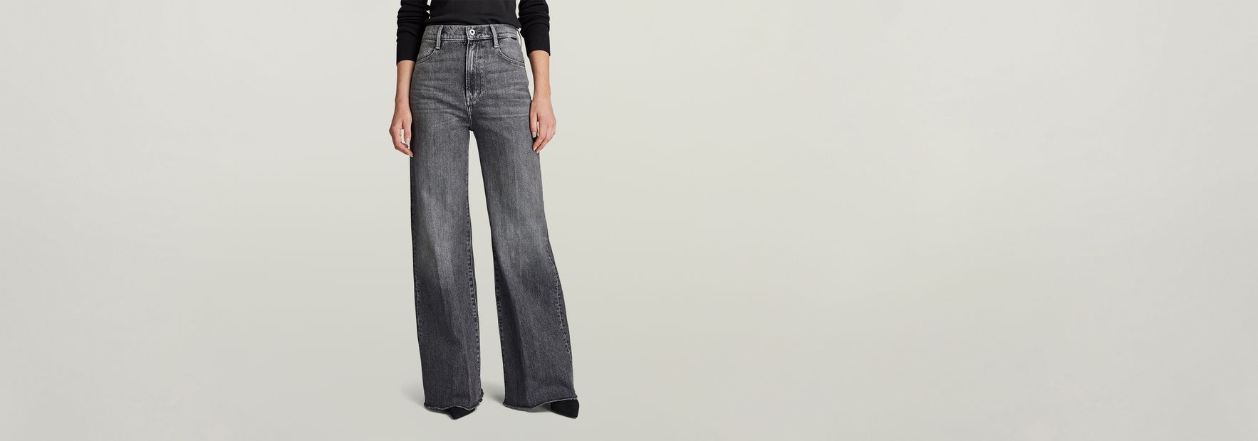 Deck Ultra High Wide Leg Jeans | Black | G-STAR® US