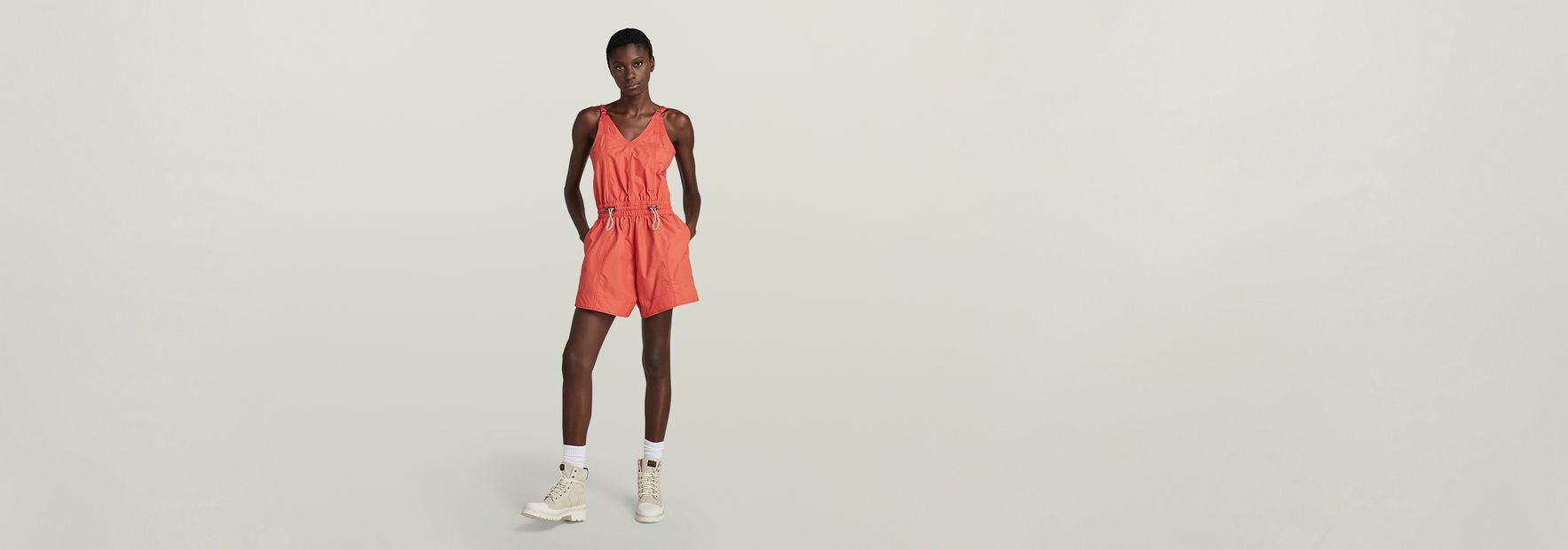 Sleeveless Summer Playsuit | Red | G-STAR® US