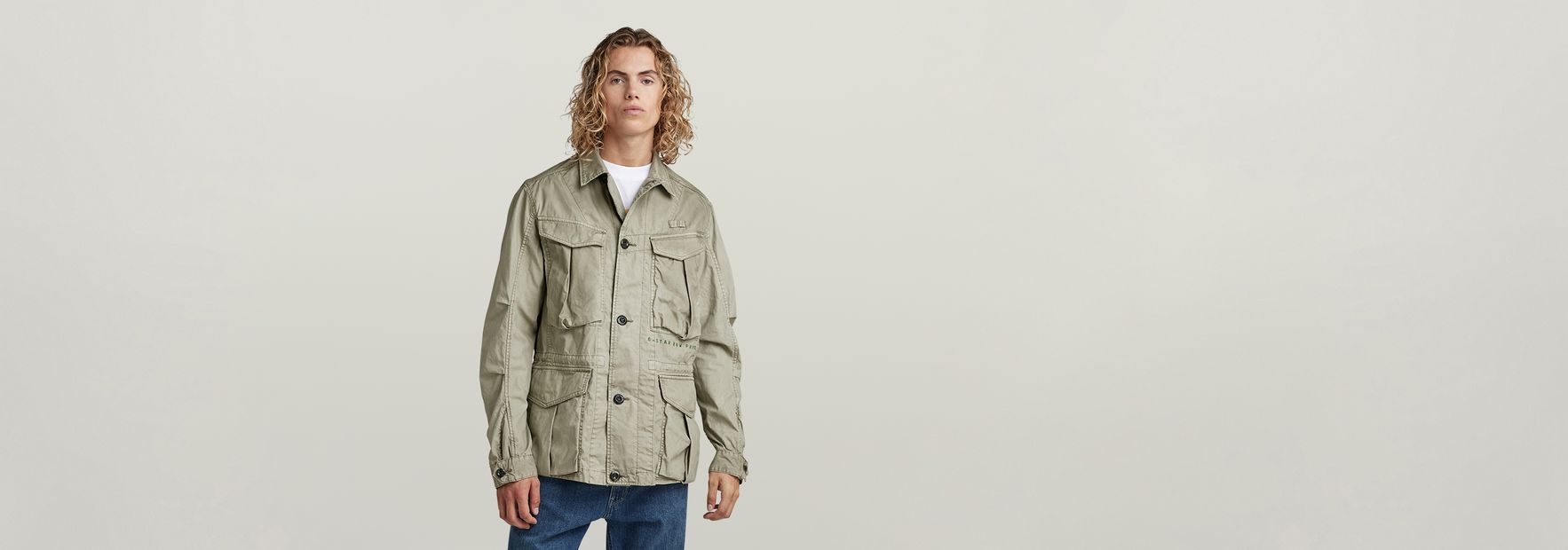 Washed Cargo Field Jacket | Beige | G-STAR® US