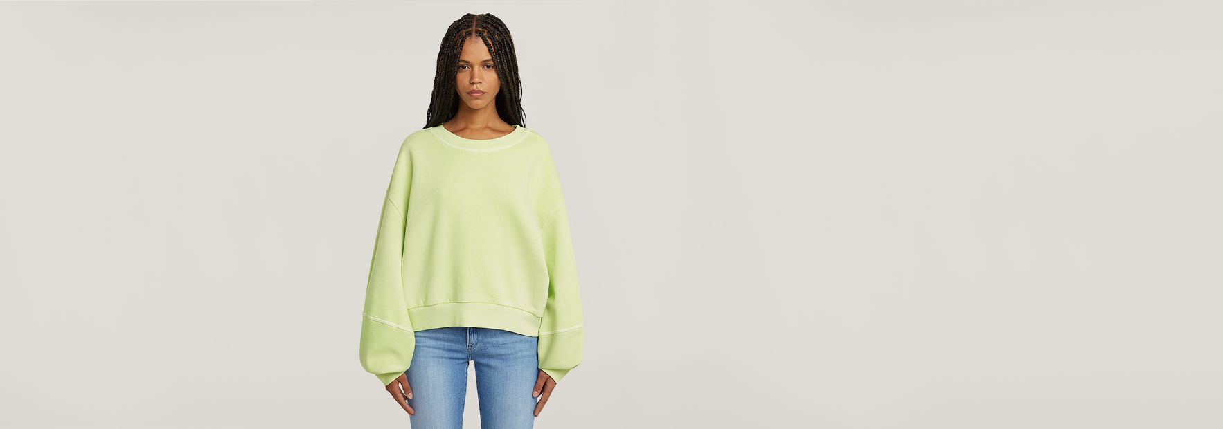 Overdyed Big Sleeve Oversized Sweater | Beige | G-STAR® ZA