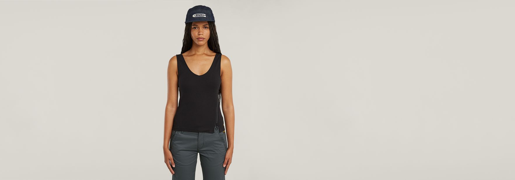 新品 little suzie ASYMMETRIC CUT OUT TANK Hollahop - Mock Two-Piece Asymmetrical Cutout Tank Top