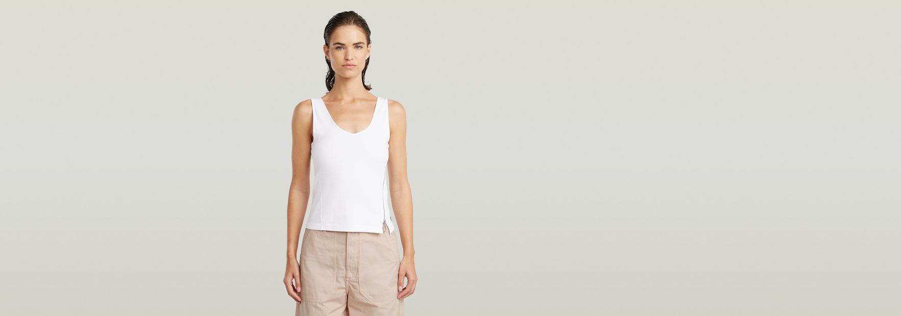 送料込★G-Star★Asymmetrical Zip Slim ノースリーブTシャツ Asymmetrical Zip Slim Tank Top | Black | G-STAR® US