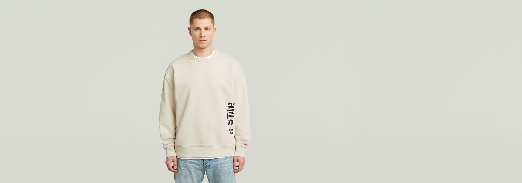 Sprayed 89 Graphic Loose Sweater | Grey | G-STAR® US