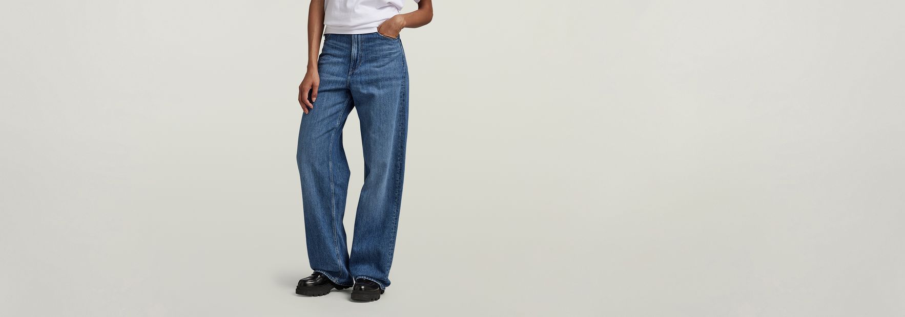 Stray Ultra High Loose Jeans | Medium blue | G-STAR® US