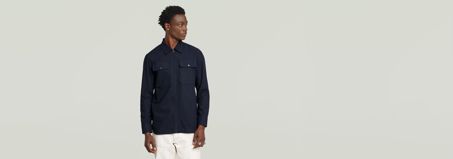 GPO Zip Overshirt | Dark blue | G-STAR® US