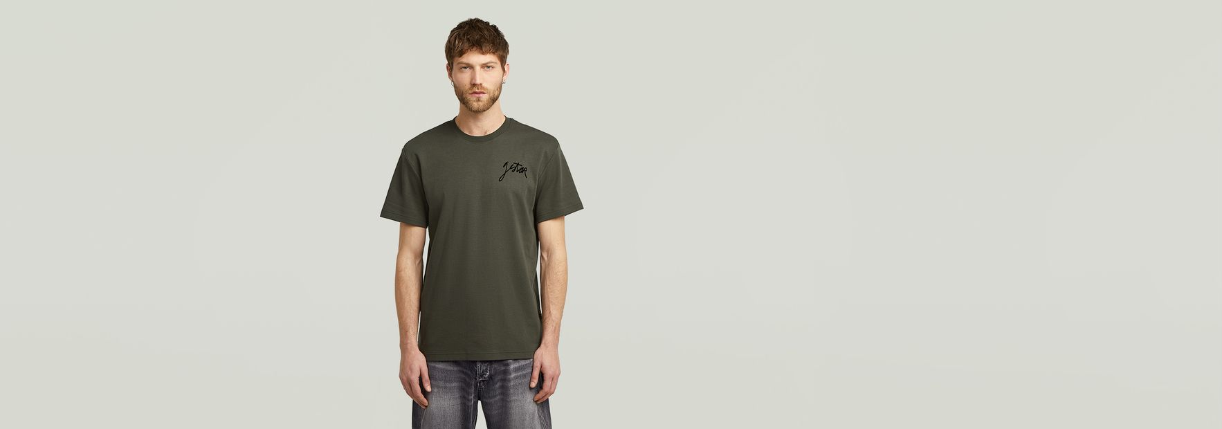 送料込★G-Star★G-Script R T Tシャツ Flock G-Script Loose T-Shirt | Grey | G-STAR® US