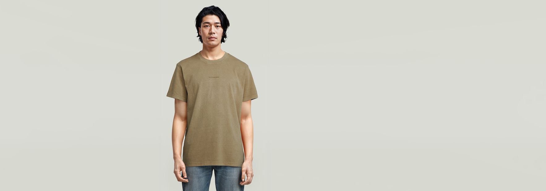 送料込★G-Star★Overdyed Center Chest Loose 半袖Tシャツ Overdyed Center Chest Loose T-Shirt | ミディアムブルー | G