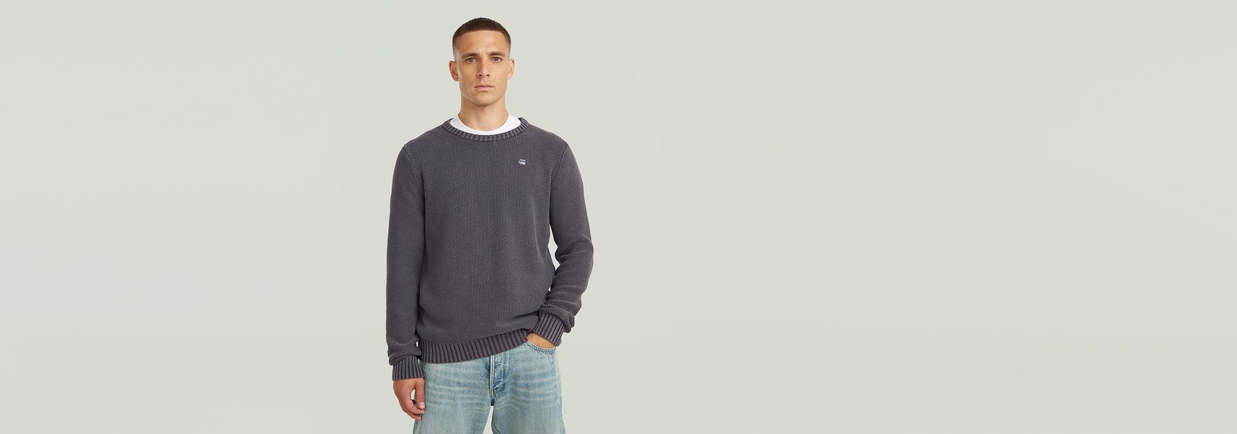 Garment Dyed Structure Knit | Brown | G-STAR® US