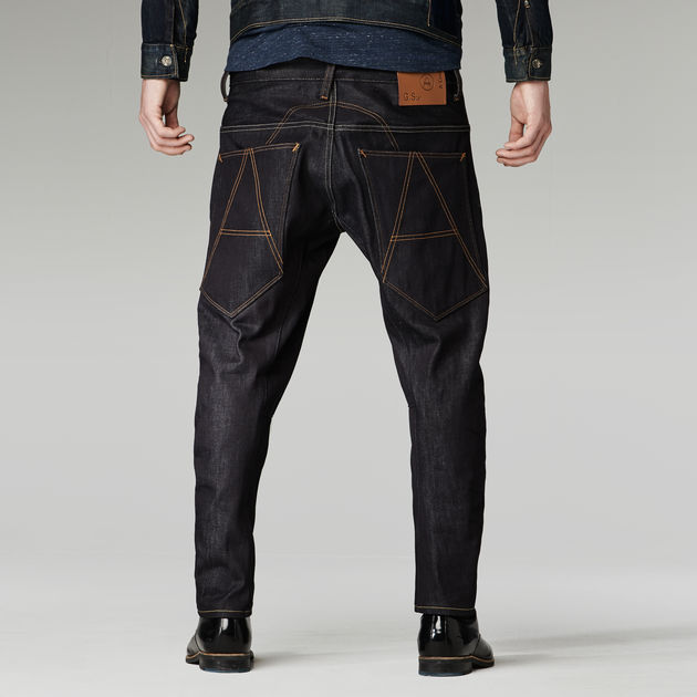 g star raw a crotch tapered jeans