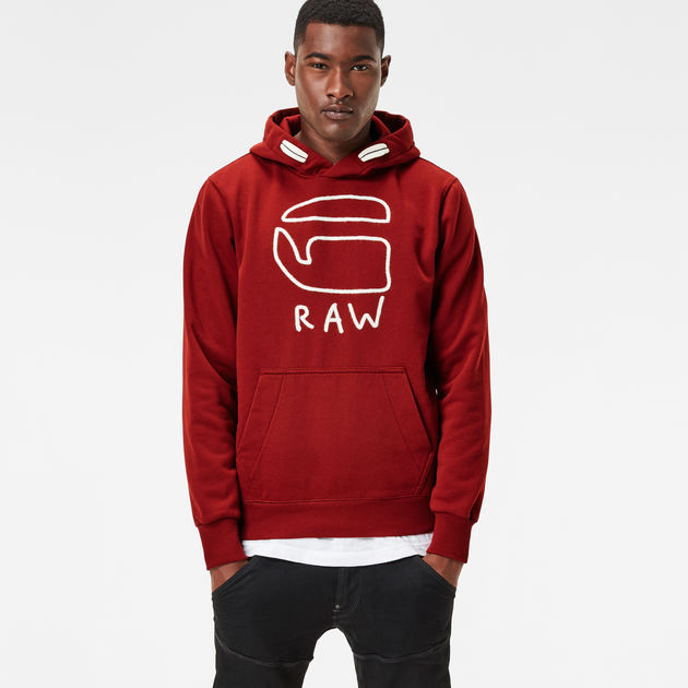 Okisi Hooded Sweater | Dry Red | G-Star 