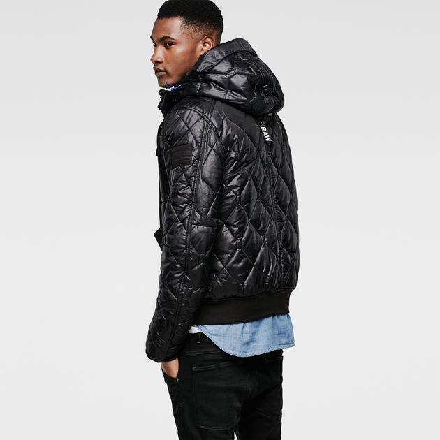 MFD Quilted Hooded Bomber Black G STAR