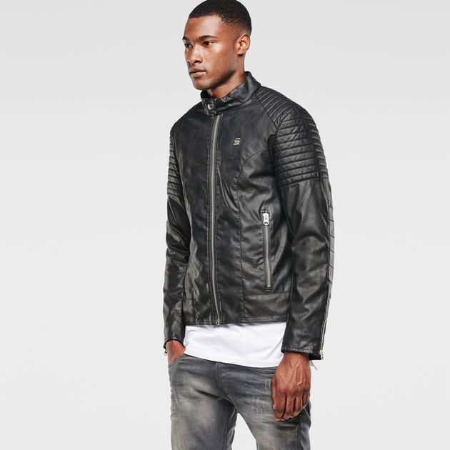 G star raw leather jacket mens store
