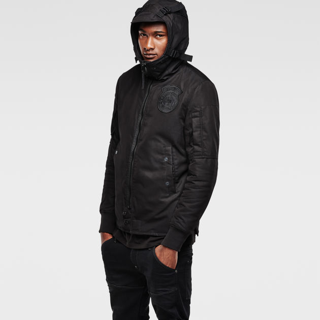 Batt Hooded Lightweight Jacket | Black 