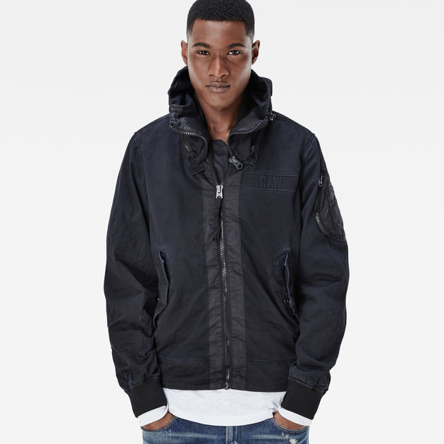 ジャケット・アウター G-STAR RAW OSPAK SUBMARINE HDD JKT Submarine Hooded Bomber | Dark blue | G-STAR® GB