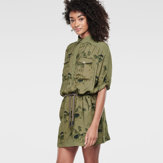 Military green shirt dress online