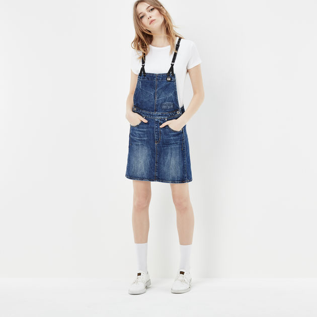 dungaree mini dress