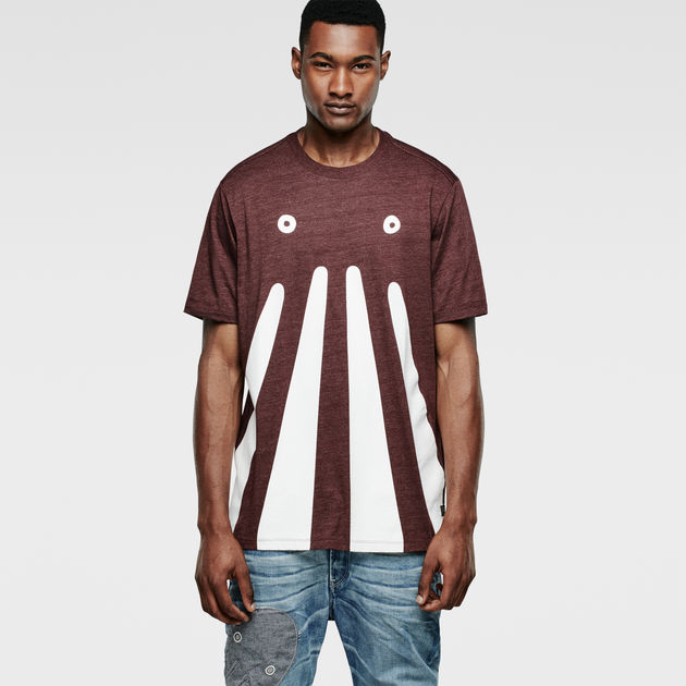 RAW for the Oceans - Occotis Face Tee | Red | G-Star RAW® US