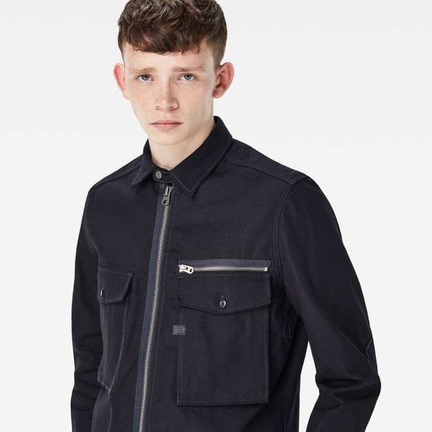 入荷nowオンラインストア | Overshirt Zip C Type Dark US G-STAR® | blue ジャケット・アウター