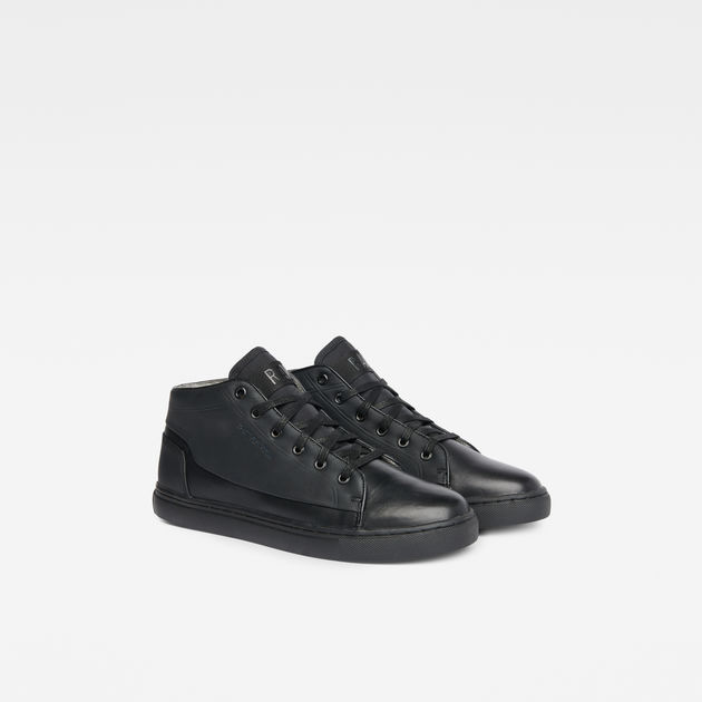 black mid sneakers