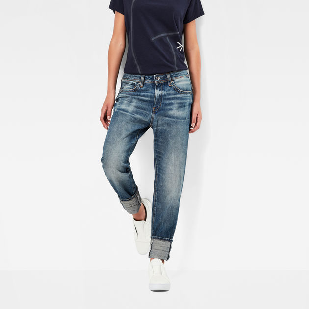 Midge Saddle Mid Waist Boyfriend Jeans | ミディアムブルー