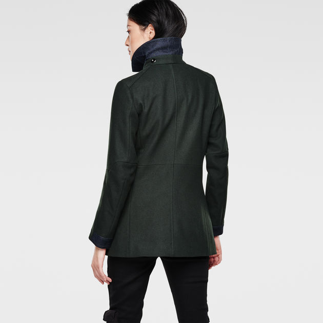 Pea Wool Relaxed Coat Green G STAR