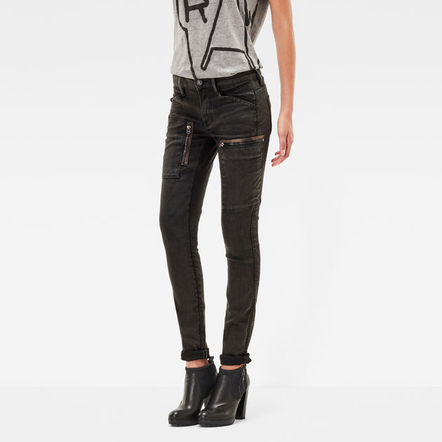 G-Star RAW Powel Mid Skinny 　ジーンズ Powel Mid Waist Skinny Jeans | Black | G-STAR® US