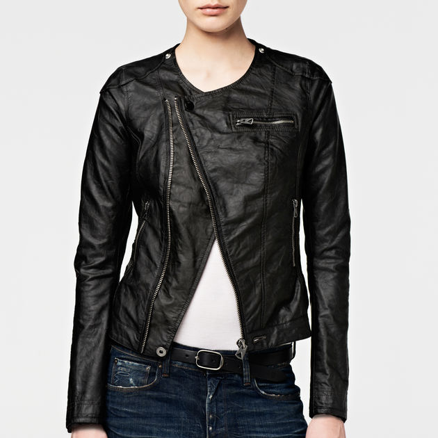 G star leather jacket womens Clearance
