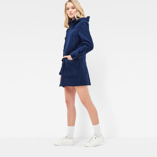 Wool Hooded Duffle Coat | Imperial Blue 