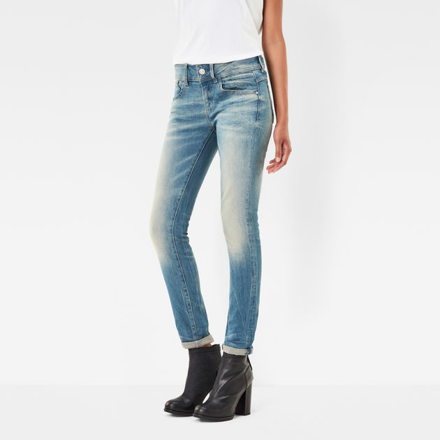 Lynn Mid Waist Skinny Jeans Lichtblauw G Star Raw®