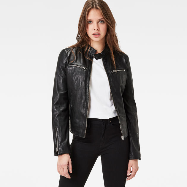Mower Slim Leather Jacket | Black 