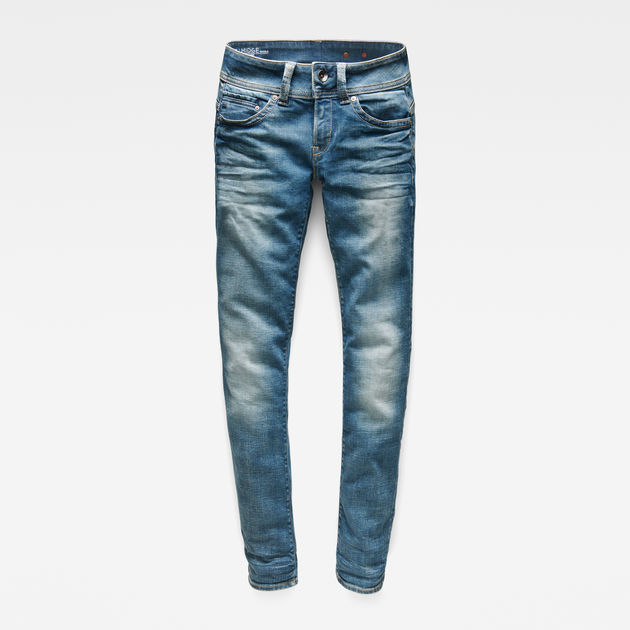 Blau G-Star Midge Saddle Mid Straigh  WMN Jeans W26,27,28 L30 Slim 