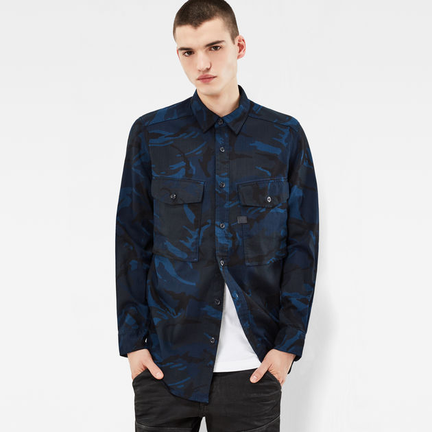Type C Straight Long Shirt | Medium blue | G-STAR® US