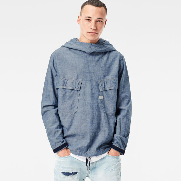 Chambray PW Hooded Jacket | Rinsed | G 