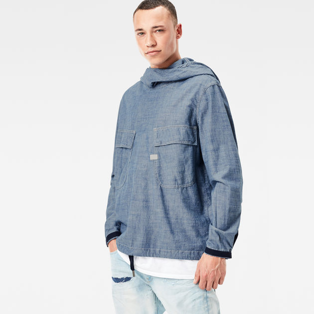 chambray pw hooded jacket