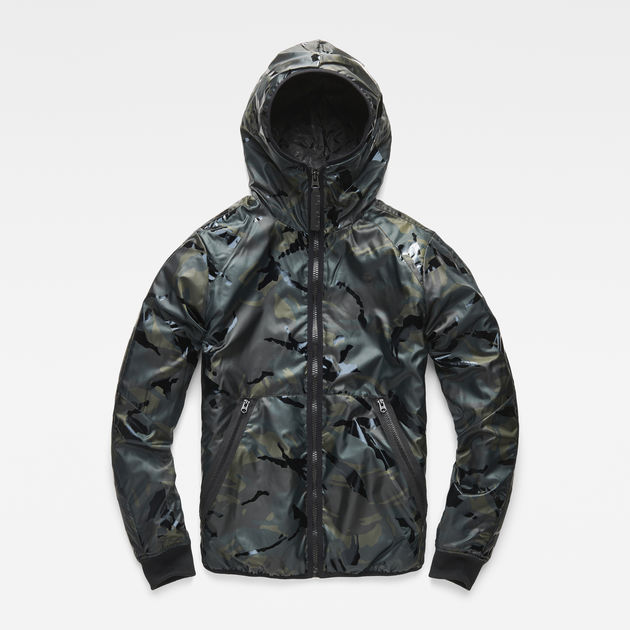 hooded padded overshirt