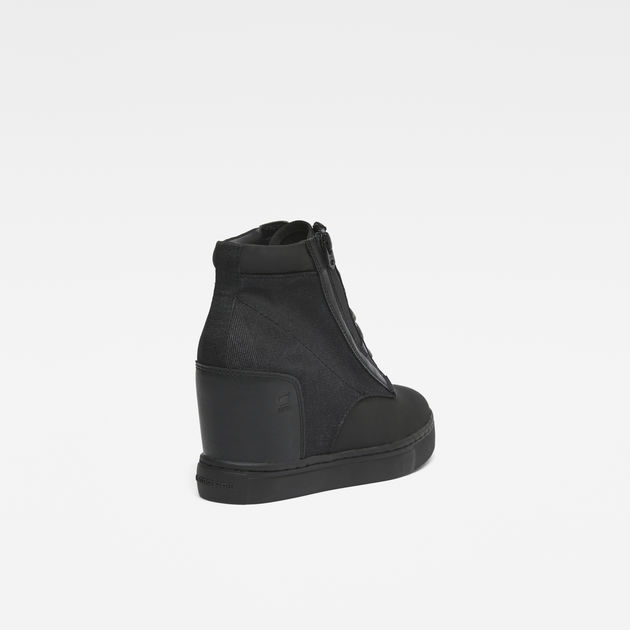 Pristel Zip Wedge Sneakers | Black | G 