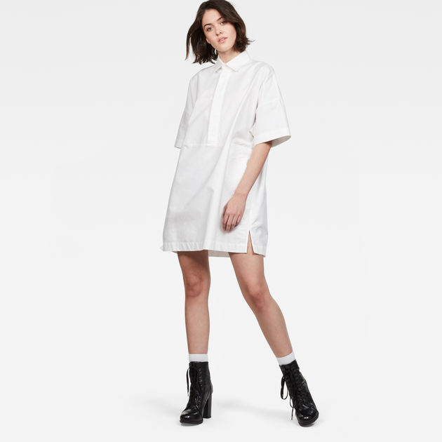 Deline Polo Dress | White | G-Star RAW®