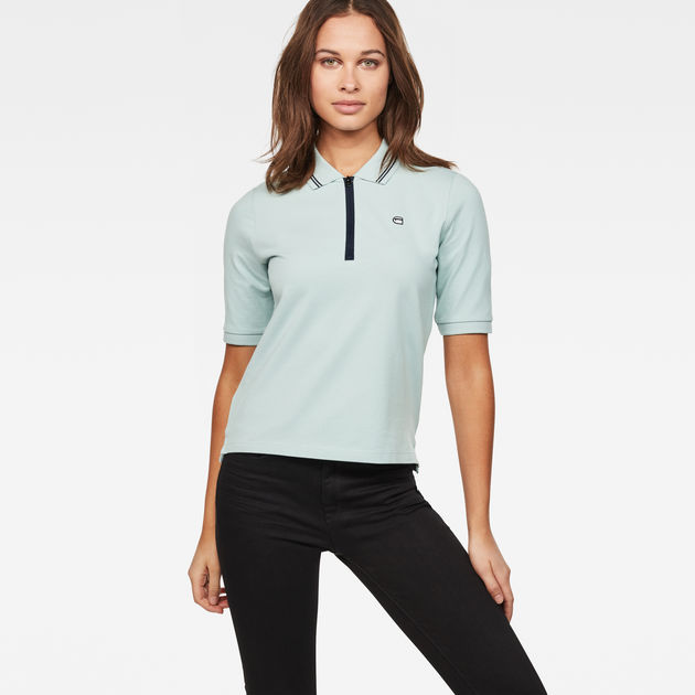Raw Correct Slim 1/2-Sleeve Polo | Light blue | G-STAR® US