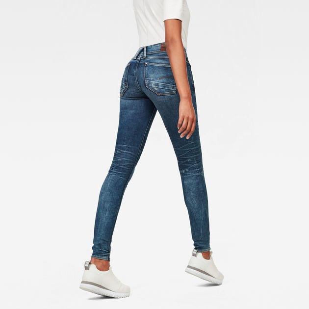 Haas Fondsen Indiener Lynn Mid Waist Skinny Jeans | Medium blue | G-Star RAW®