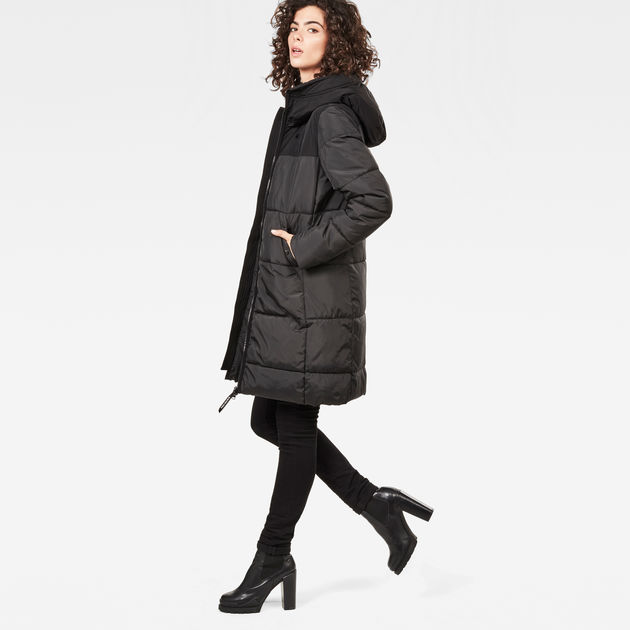 Whistler Hooded Quilted Slim Long Coat 